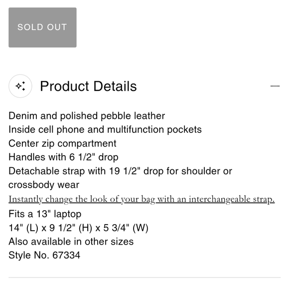 ✨️NWOT✨️ Coach Charlie Denim 2Way Carryall & Coach Dust Bag, 2018 - Picture 14 of 14